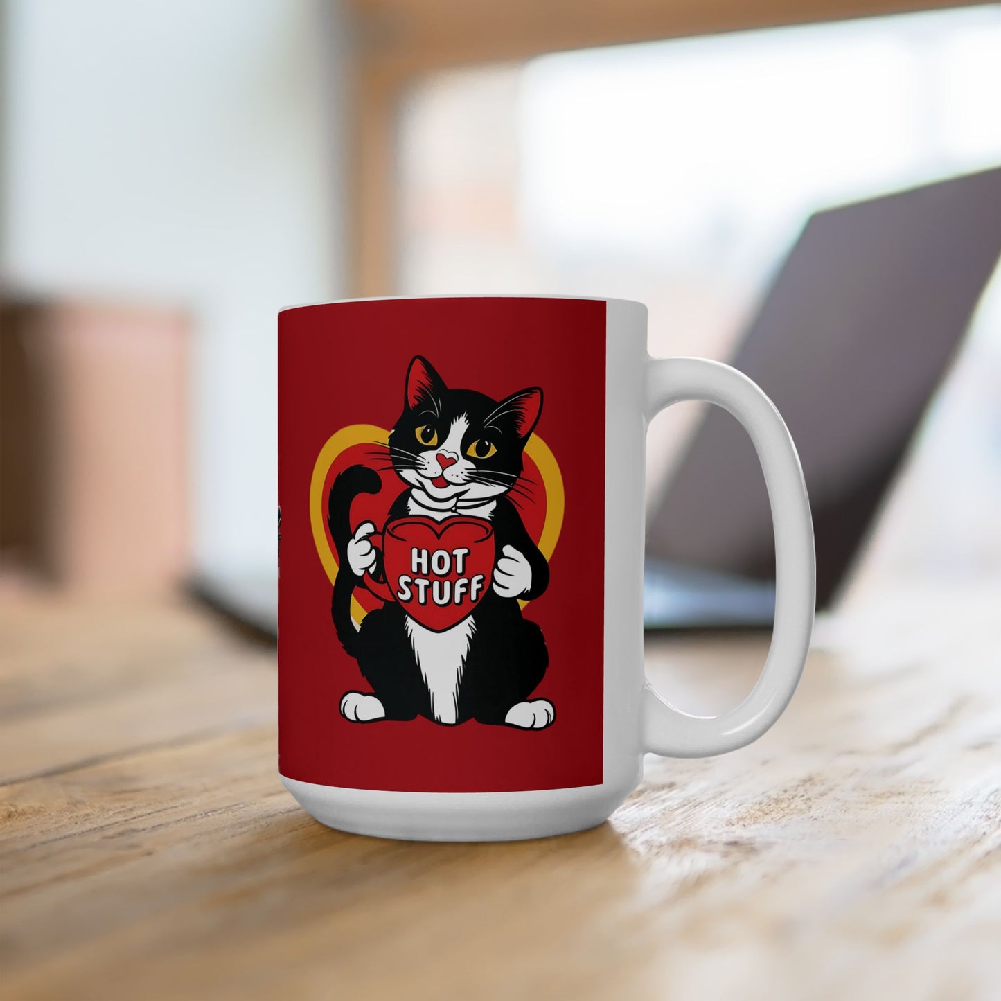 Mocha - "Hot Stuff" Ceramic Mug Red, (11oz, 15oz)